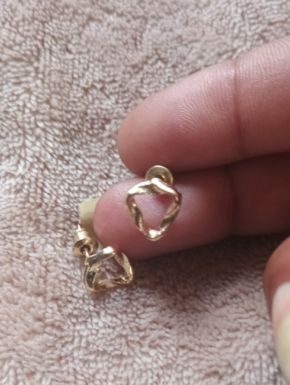 Gold Twist Triangle Stud Earrings - Women Jewelry